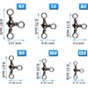 Three 3 Way Barrel Fishing Swivels Cross-Line - 60pcs T-Turn