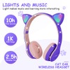 AXFEE Bluetooth Kids Headphones, LED Light Up Cat Ear Wired/Wireless