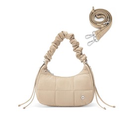 WESTBRONCO Small Puffer Crossbody Bags for Women, Quilted Crescent Shoulder Bag Nylon Daily Purse, Womens Puffy Handbags with Adjustable Strap