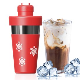 HMZXSY Iced Coffee Maker Cooler, 14.2 oz Coffee Chiller and Tumbler, Ready in One Minute, 304 Stainless Steel Beverage Cooler, Shakeable for Juice, Milk, Water, Wine