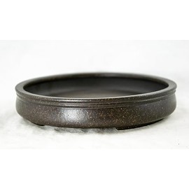 Yubonzai Round Zisha Suiban Tray for Bonsai Tree, House Indoor Plants, Bonseki, and Suiseki Rock - 7"X 7"X 1.25" (7 SUI JIA)