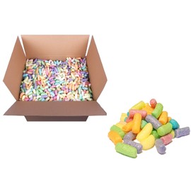 1.5 Cubic Feet Box MULTI COLOURED EcoFlo Biodegradable Loose Fill Protective PACKING PEANUTS Reusable Void Filler Postal Mailing Packing Filling