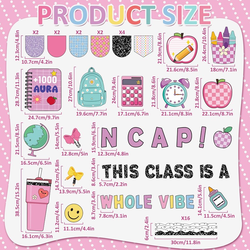 Composition Notebook Bulletin Board Decoration Set Marble Composition Notebook Classroom