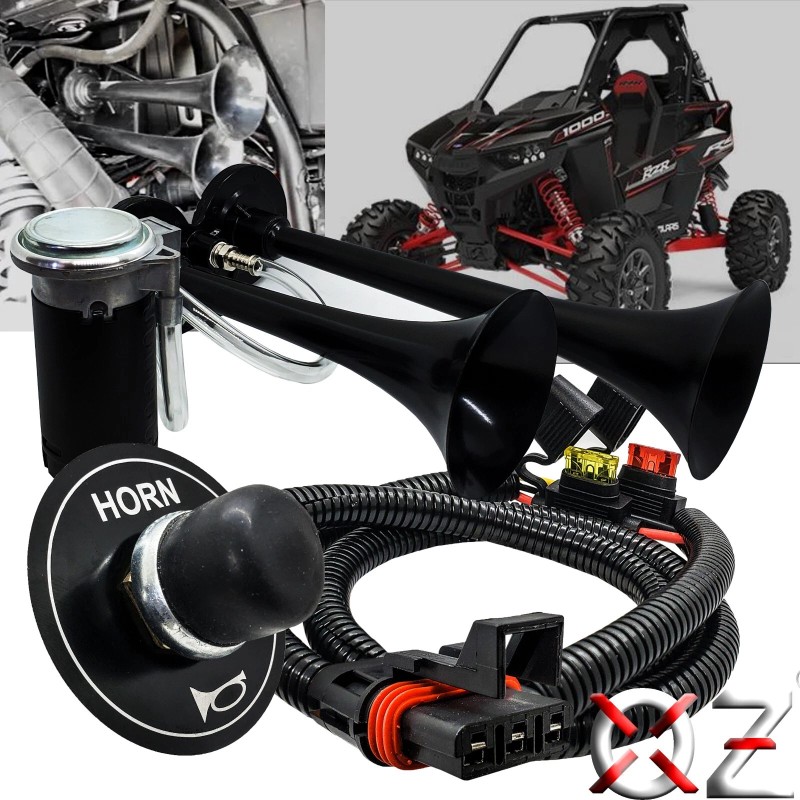 OZ-USA Air Horn Kit Floor Mount Switch Pulse Power Busbar