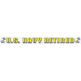 United States Navy Retired with Anchor 18"x1.75" Window Strip
