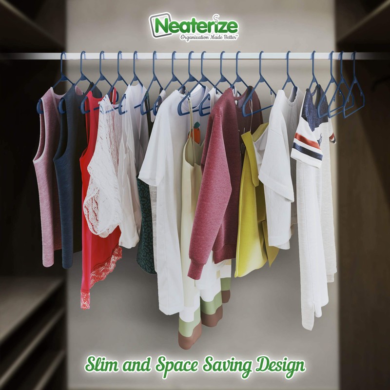 Clothes Hangers Plastic 20 Pack - Navy Plastic Hangers -