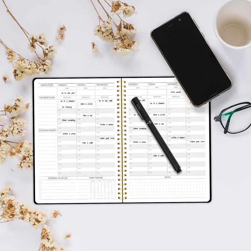Weekly Appointment Planner with Hourly Schedule,Priorities & Habit Tracker Organizer,7.5"×10"