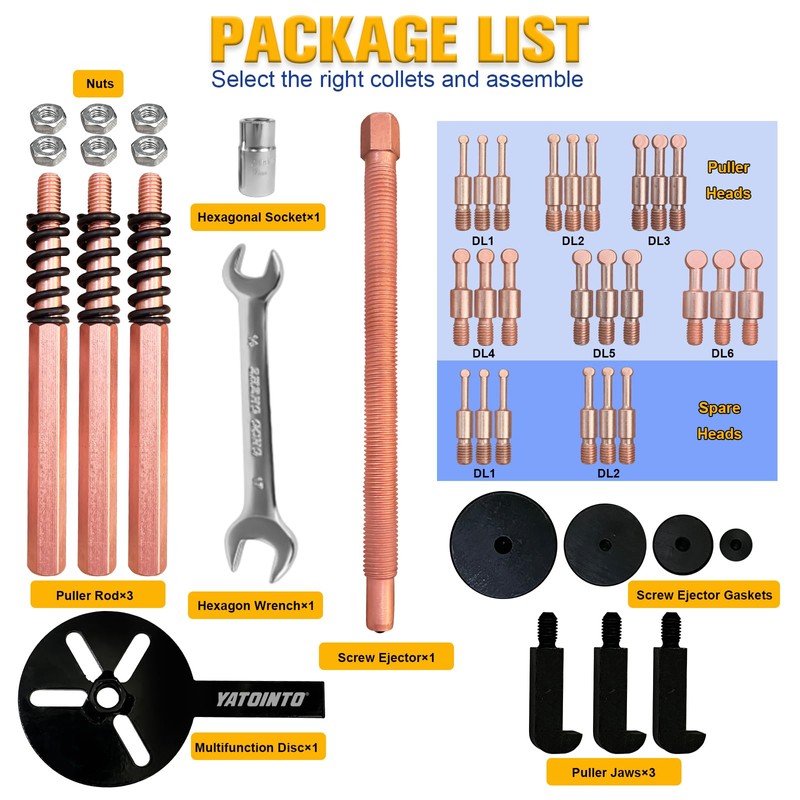 YATOINTO 36-in-1 Bearing Puller Kit,Blind Hole Bearing Puller,Gear Puller Set