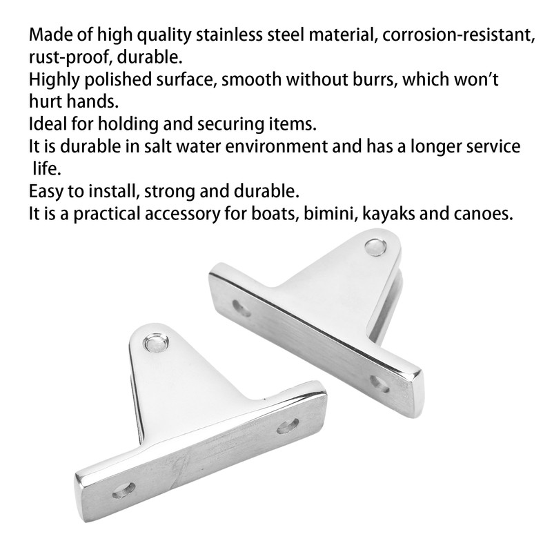 2pcs Bimini Top 90° Deck Hinge 316 Stainless Steel Heavy