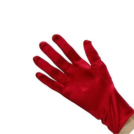 Tapp Collections Guantes clásicos de satén largos de ópera/codo/muñeca para adultos (par izquierdo y derecho), (S) 9 pulgadas/Rojo, 9" x 4.3" x 0.2"