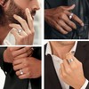 Suplight Sterling Silver Rings for Men Cubic Zirconia CZ Engagement