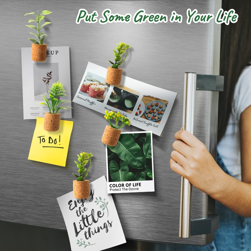 Joyibay Plant Fridge Magnets Mini Succulent Magnets Artificial Plants Refrigerator
