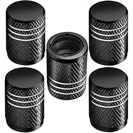 LALOCAPEYO 5 PCS Tire Valve Stem Caps for Car Tire Cap Corrosion Resistant Leak-Proof Premium Alloy Universal fit for Car Bike Truck Motorcycle (Black)