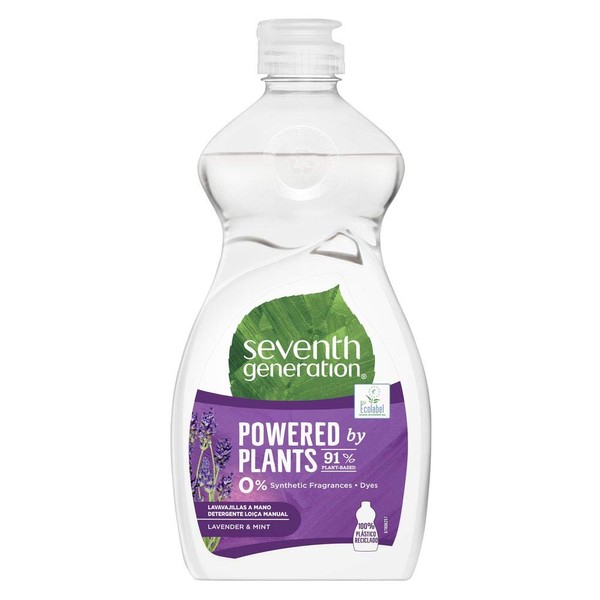 Seventh Generation Lavender Flower&Mint Hand Dishwasher, 0% Synthetic Fragrances and Colours – 5 Containers of 500 ml, Total: 2500 ml