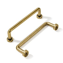 khtumeware 10 Pack Burnished Antique Brass Cabinet Pulls 3-3/4" Hole Center Classic Vintage Drawer Handles Kitchen Cupboard Bathroom Dresser Cabinet Hardware