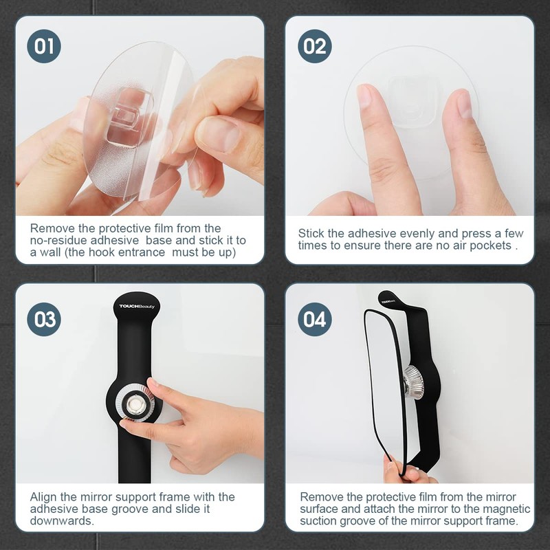 TOUCHBeauty Shower Mirrors for Men, 3X Magnification Shaving Mirror with