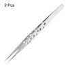 HARFINGTON 2pcs Precision Tweezers 140mm Straight Pointed Hollow Anti-Slip Stainless