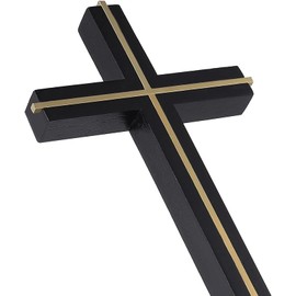 VINETEN Wall Cross | ​A Symbol of Religious Faith Cross Decor | Catholic Wood and Metal Alloy Black Wall Cross