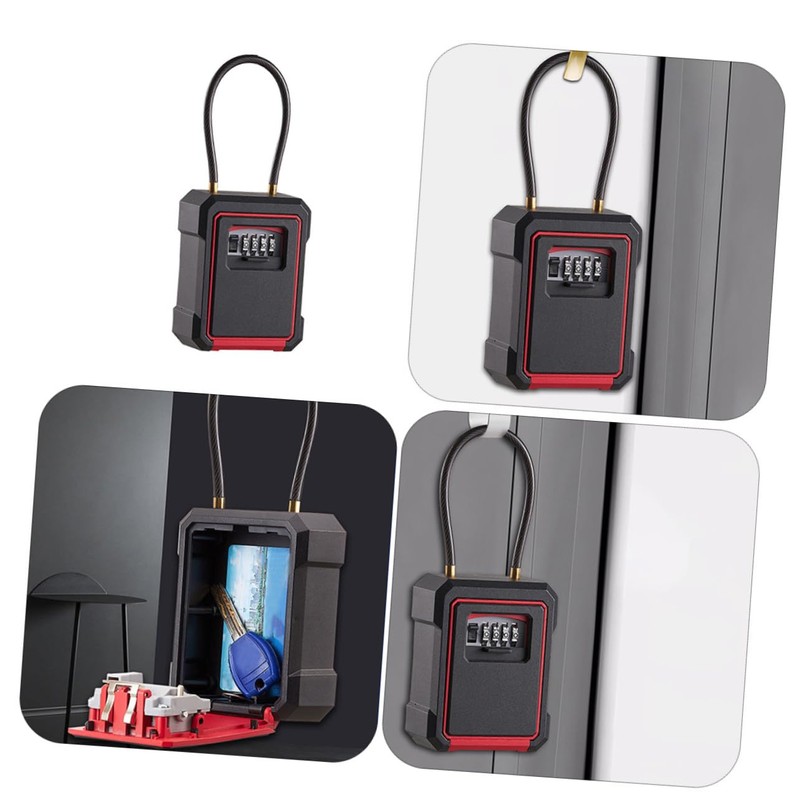 SHINEOFI 1Set Lock Box with Code Wall Mount Key Storage