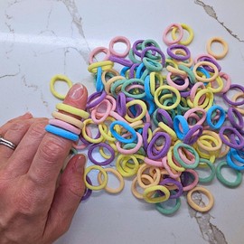 Generic 100pcs Cotton Baby Hair Ponytail Holders Kids Toddler Hair Ties No Damage to Hair Seamless Soft Ponytail Holders (Spring color)