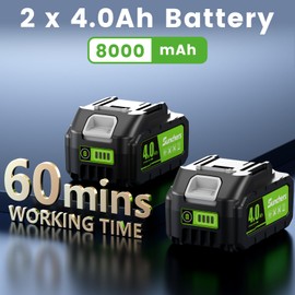 20V 12" Cordless String Trimmer With 2 X 4.0ah Battery and Charger, Electric Grass Trimmer Battery Powered Eater String, Edger Lawn Tool Grass Cutter With 8pcs Line, Lawn Mover For Yard, Garden, Green