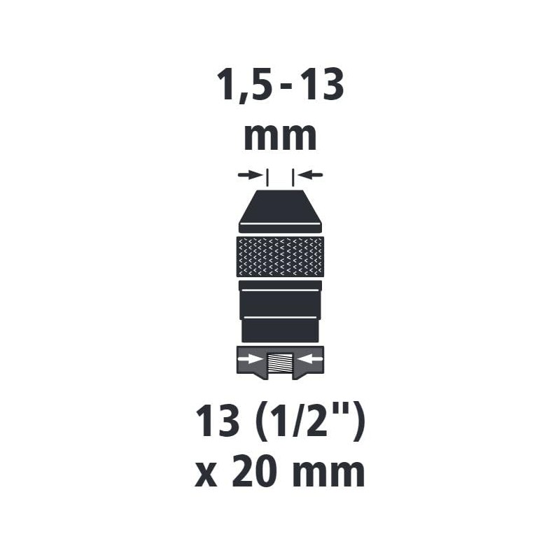wolfcraft Keyless Drill Chuck, Impact Drill-Resistant I 2606000 I Span
