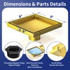 Bernkot Square Shower Drain 8", Brushed Gold Floor Drain with