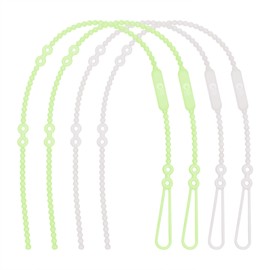 Olababy Silicone Strap for Baby Toys, Teethers, Sippy Cups, Bottles w Handles, Feeding Spoons, High Chairs, Strollers, Car Seats and Travel Essentials (4 Straps, 2 Pearl / 2 Kiwi)