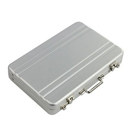 YideaHome Card Case, Business Card Case, Attache Case, Aluminum Alloy, High Precision, Lightweight, Holds 30 Business Cards (5 Colors), Silver