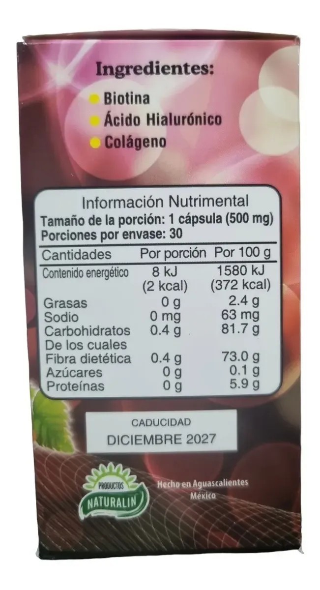 Biotina 60 Capsulas 500mg Antioxidante Naturalin