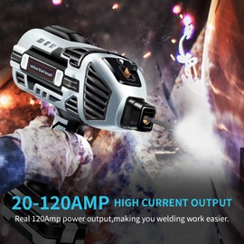 Portable Welding Machine Handheld Welder: IGBT Inverter Hand Held ARC Welder Gun with 6 Variable Current Adjustment - Welder Machine 110v Electric Welding Equipment for 3/32"-1/8" Wire Rods (Grey)