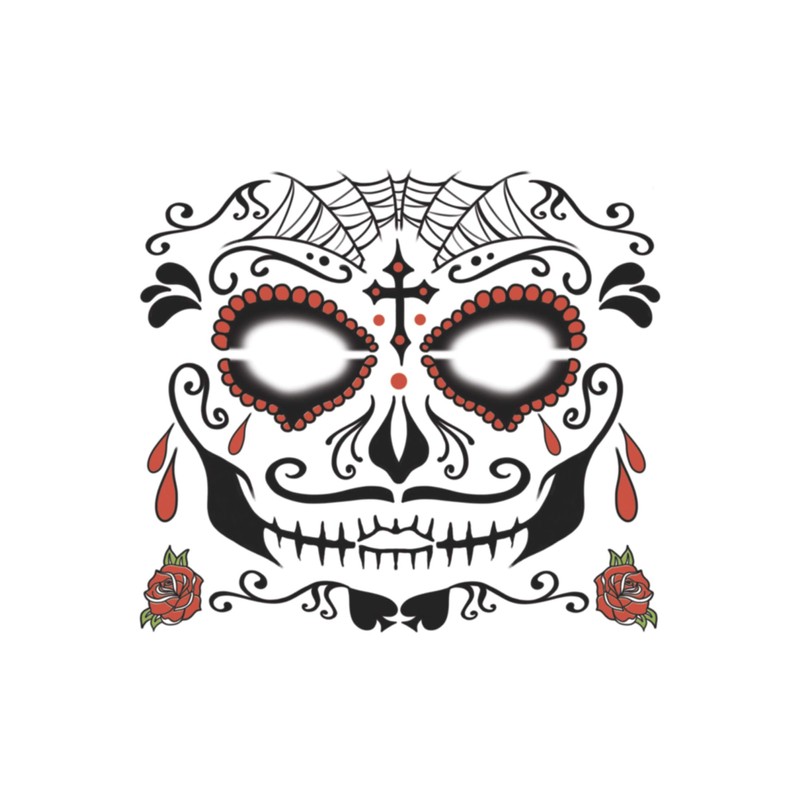 For Men Face Sticker Dia de los Muertos