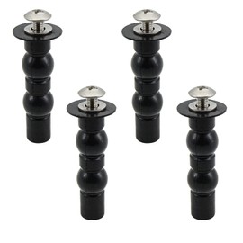 Lychee Light Toilet Seat Hinge Screw 2 Pack,Compatible with TOTO Toilet,Expanding Rubber Bolt Top Nuts Set for Top Mount Toilet Seat Tightening Kit Replacement (Black Rubber Screws-2PACK)