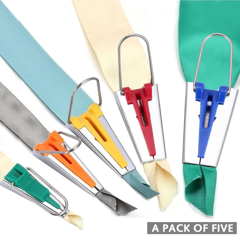 Bias Tape Maker, Bias Binding Maker Set with 5 Sizes