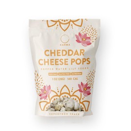 Karma White Cheddar Cheese Popped Water Lily Seeds 1 oz (Pack of 6) | Plant Based Gluten-free Nutritious Crunchy Snack with no Added Preservatives | Vegan, Healthy & Protein Rich Snacks