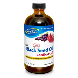 NORTH AMERICAN HERB & SPICE NORTH AMERICAN HERB & SPICE Black Seed Oil Cardio-Plus - 8 fl oz - Supports Heart Health with Muscadine & Pomegranate - Non-GMO - 48 Servings