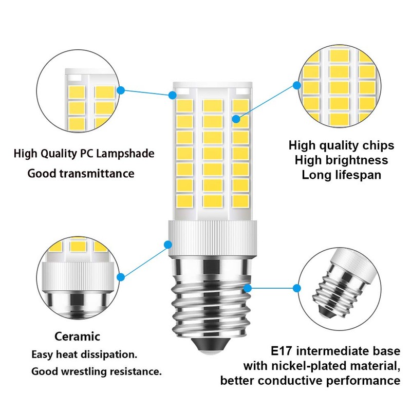E17 LED Bulb Dimmable, 5W Microwave Oven Bulb, Daylight White