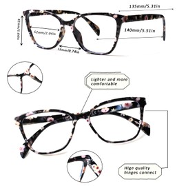 SIGVAN Ladies Reading Glasses 5 Pairs Blue Light Blocking Spring Hinge Fashion Pattern Print Eyeglasses for Women (5 Multicolor, 2.50, x)