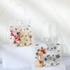 Kolldenn 24 Packs Black Dog Paw Clear PVC Gift Bags