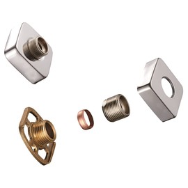 KINGBATH™ Bar Valve Fixing Kits Brackets with Square SS Chrome Cover Shrouds Escutcheons 3/4” Inch Connections BSP 15mm Wall Mounted Fast Fix Kit Bracket for Thermostatic Shower Bar Valve Mixer Tap