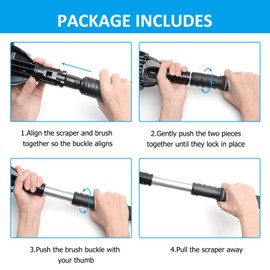 TivsiVer Retractable Ice Scraper Car 60 cm Car Windscreen Scraper with Comfortable Foam Handle Scratch-Free Ice Scraper for Cars, Trucks and SUVs