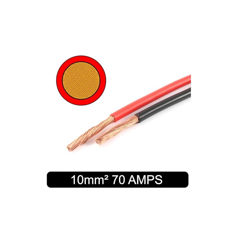 70 AMP Rated 10mm² 8 AWG Single Core Stranded Copper