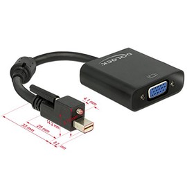 DeLOCK 62641 Adaptor Mini DisplayPort 1.2 Male with Screw to VGA Female Black