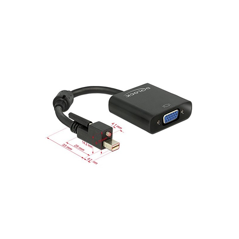 DeLOCK 62641 Adaptor Mini DisplayPort 1.2 Male with Screw to
