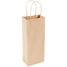 Perfect Stix Kraft Paper Wine Bottle Bag w/Handle - Pack of 20ct, Brown