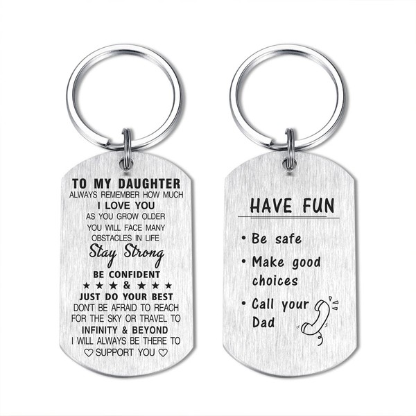 DEGASKEN Daughter Gifts from Dad, Have Fun Be Safe Make