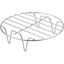 PARENCE.- Griglia rotonda per friggitrice ad aria - 17,5 x 17,5 x 2,5 cm - Accessori in acciaio inox per friggitrice, forni, vaporiera, grill