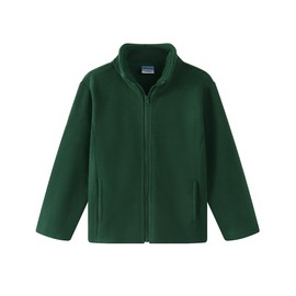 Noomelfish Girls Full Zip Soft Polar Fleece Jacket Outerwear Coat With Pockets, Green, Size 11-12 Years