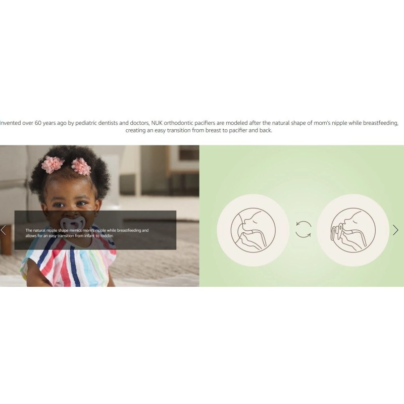 NUK Pacifier Orthodontic Silicone 18-36 Months 2 Pack BPA Free