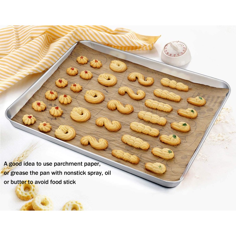 TeamFar Baking Sheet, Stainless Steel Baking Pan Cookie Sheet, Healthy